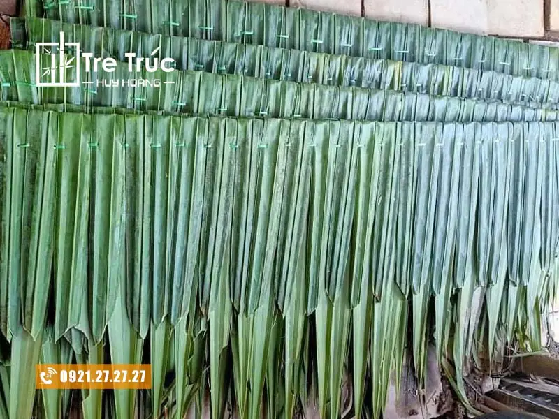 la dua lop nha (la cham) Lá dừa lợp nhà (lá chằm)