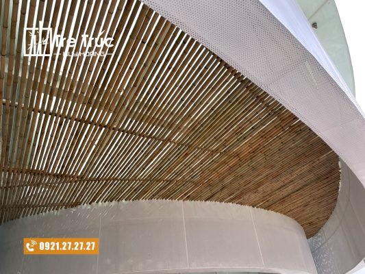 Ốp trần tre trúc cho quán Cafe tại Gigamall Thủ Đức TPHCM
