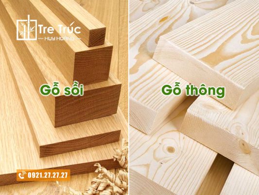 So sánh gỗ thông và gỗ sồi