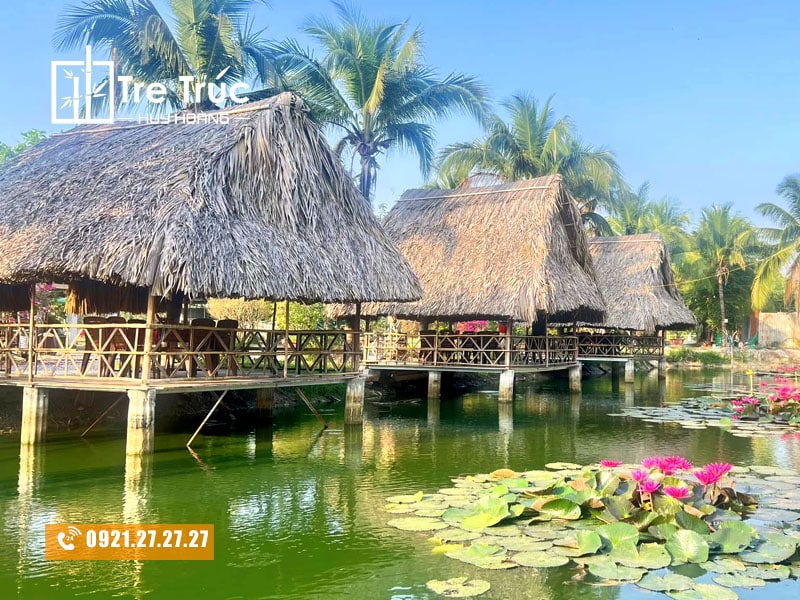 Lá dừa nước lợp mái nhà chòi
