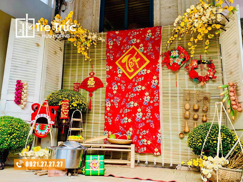 Trang trí tiểu cảnh Tết cho quán cà phê