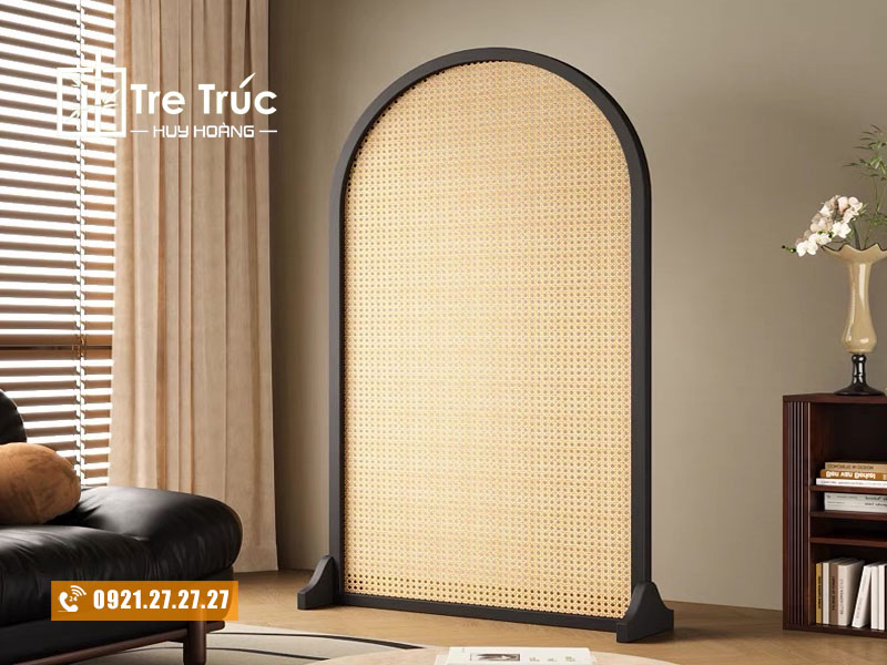 Bình phong mây đơn bo tròn