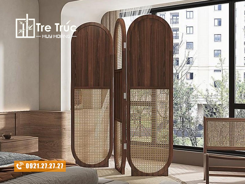 Bình phong mây bo tròn