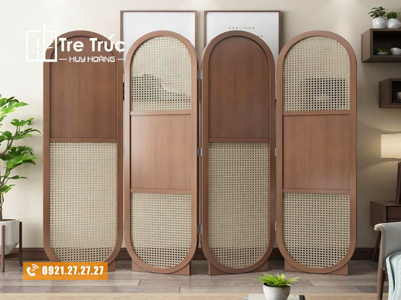 Bình phong mây bo tròn