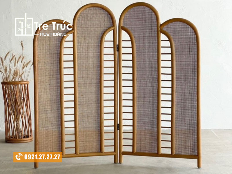 Bình phong mây cánh quạt