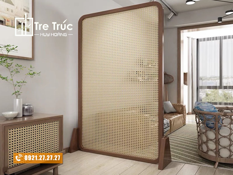 Bình phong mây đơn khung vuông