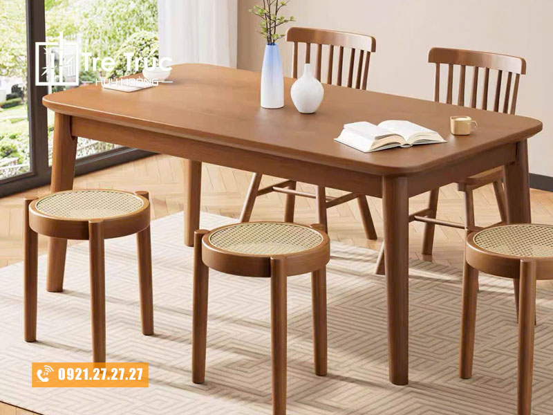 Ghế mây mắt cáo bàn ăn