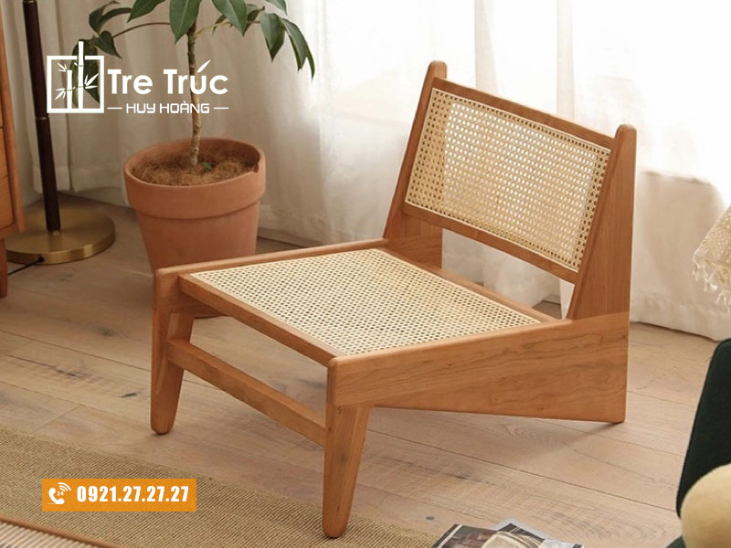 Ghế mây mắt cáo lựa tựa vuông