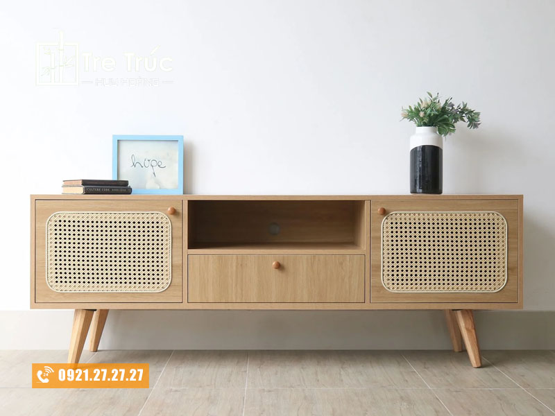 Kệ tivi cánh mây phong cách Japandi