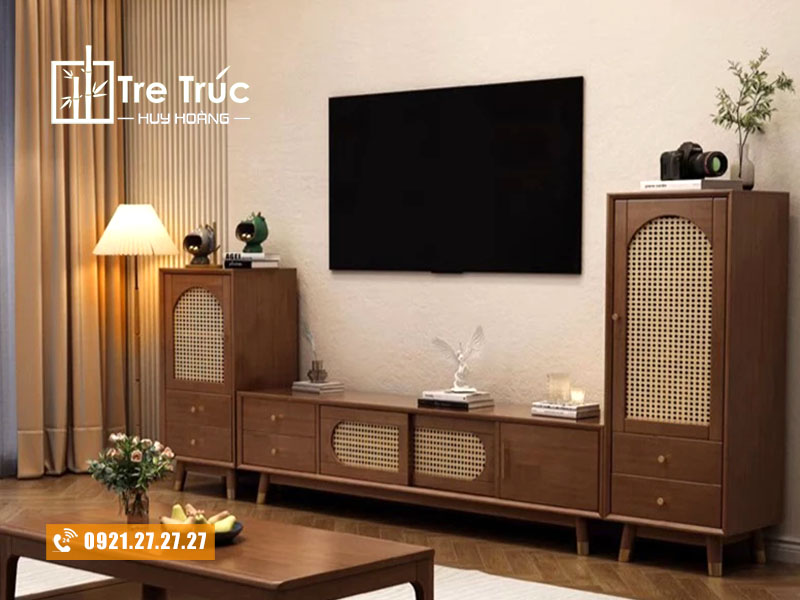 Kệ tivi cánh mây phong cách Indochine