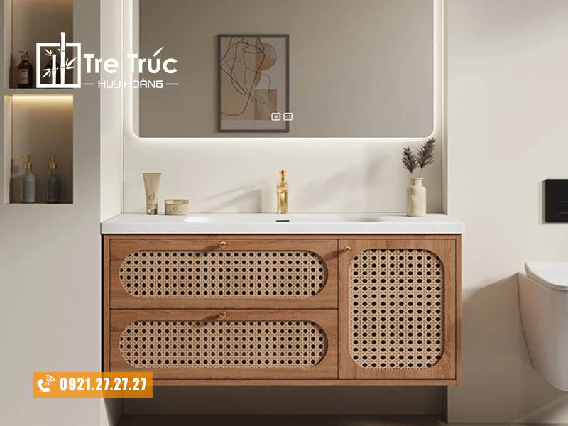 lavabo phòng tắm cánh mây