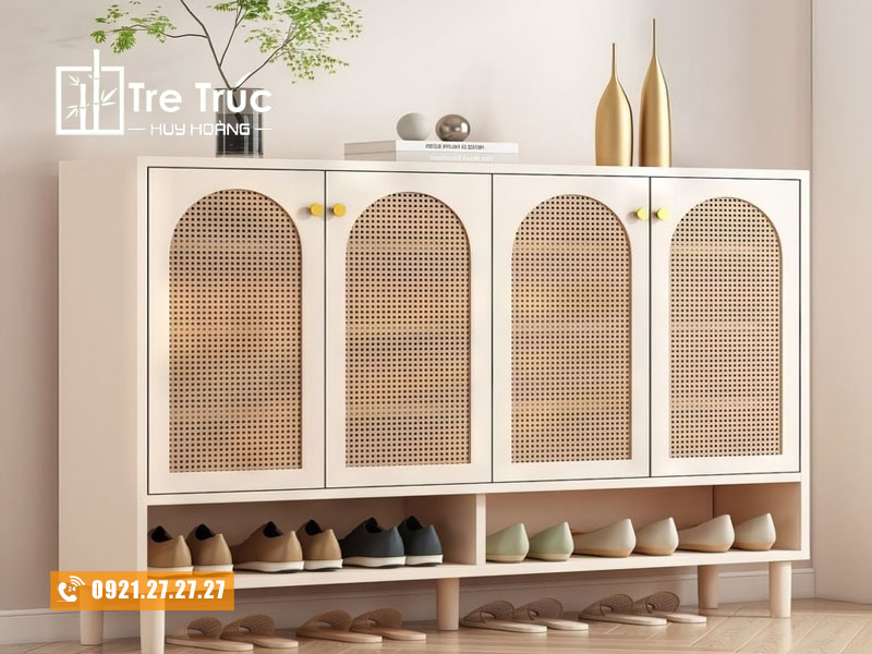 Tủ giày cánh mây kiểu uốn vòm