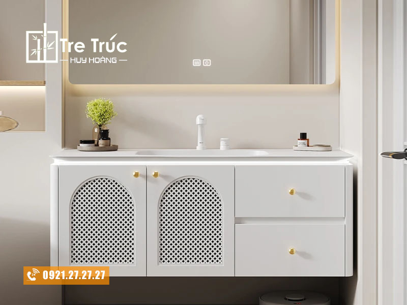 Tủ lavabo cánh mây phong cách Bắc Âu